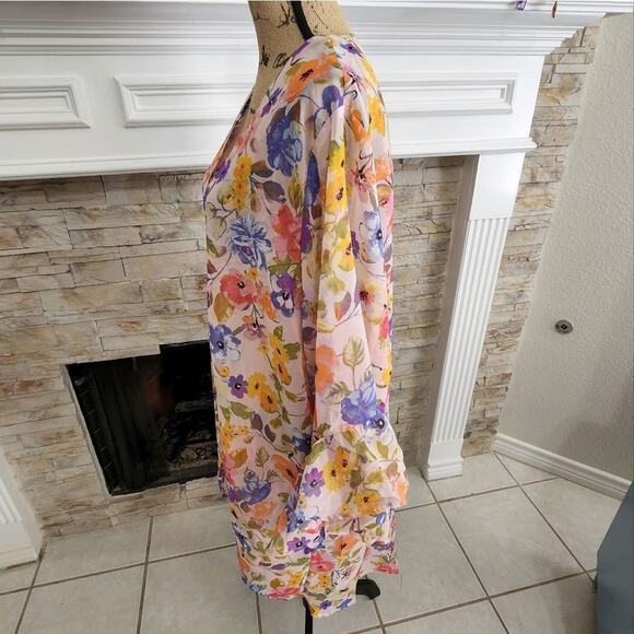 LIVE 4 truth floral bell statement sleeve boho wrap kimono jacket coverup 2X new - Picture 4 of 8